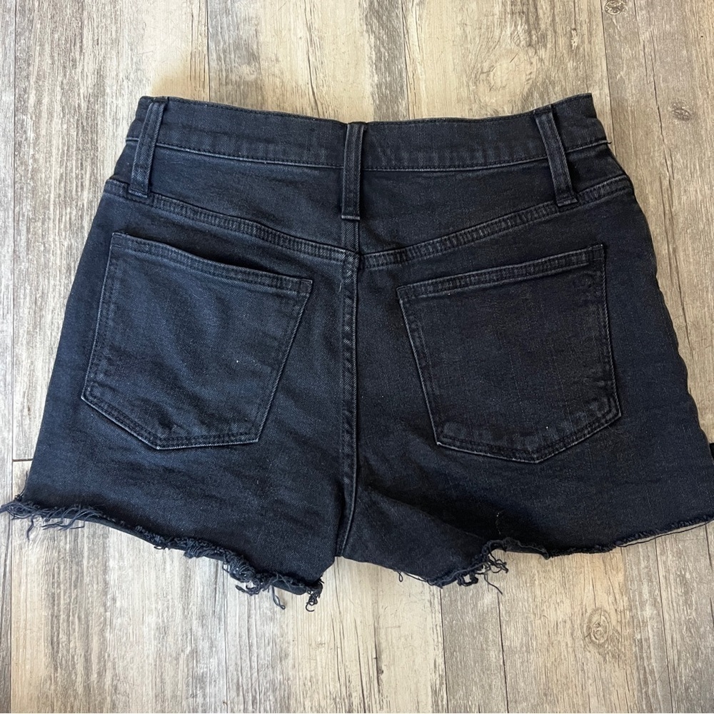 Madewell High Waisted Button Fly Shorts in Black - Picture 6 of 7